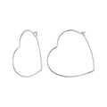 925 Sterling Silver Earrings with White Gold Plating - 27mm for Women