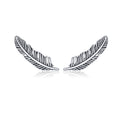 925 Sterling Silver Earrings - Oxidized Silver - 2.4cm x 0.7cm - Women