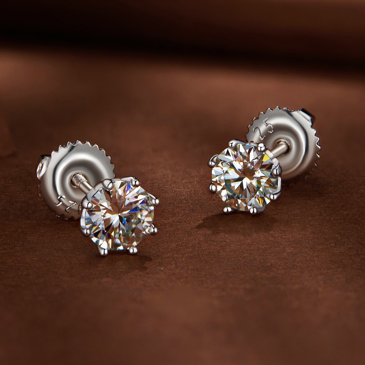 S925 Silver 0.5 Carat Moissanite Earrings 6.0mm for Women
