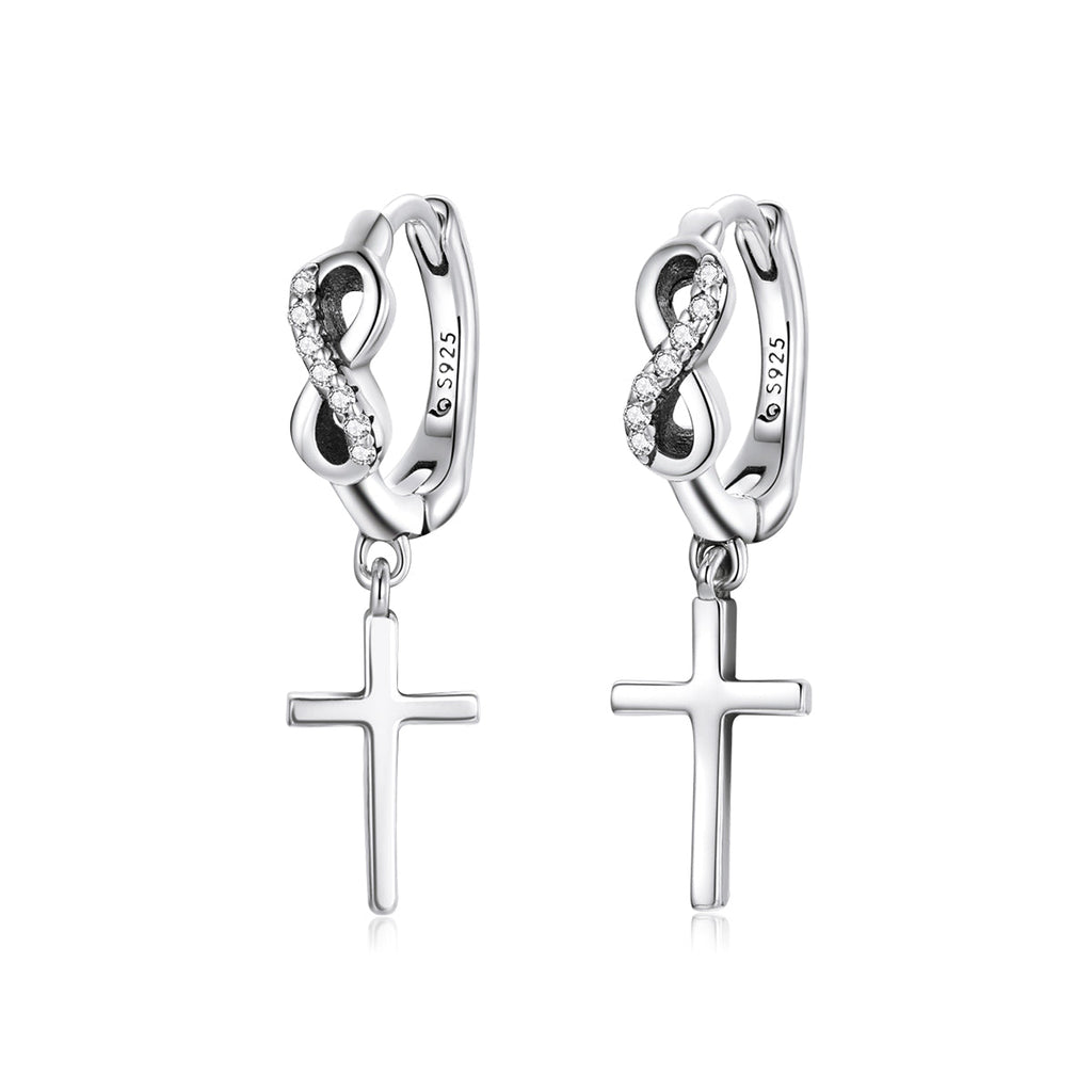 925 Sterling Silver Earrings with Pavé Setting CZ in Oxidized Finish