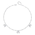 925 Sterling Silver + Plated White Gold Necklace with Adjustable Length for Women