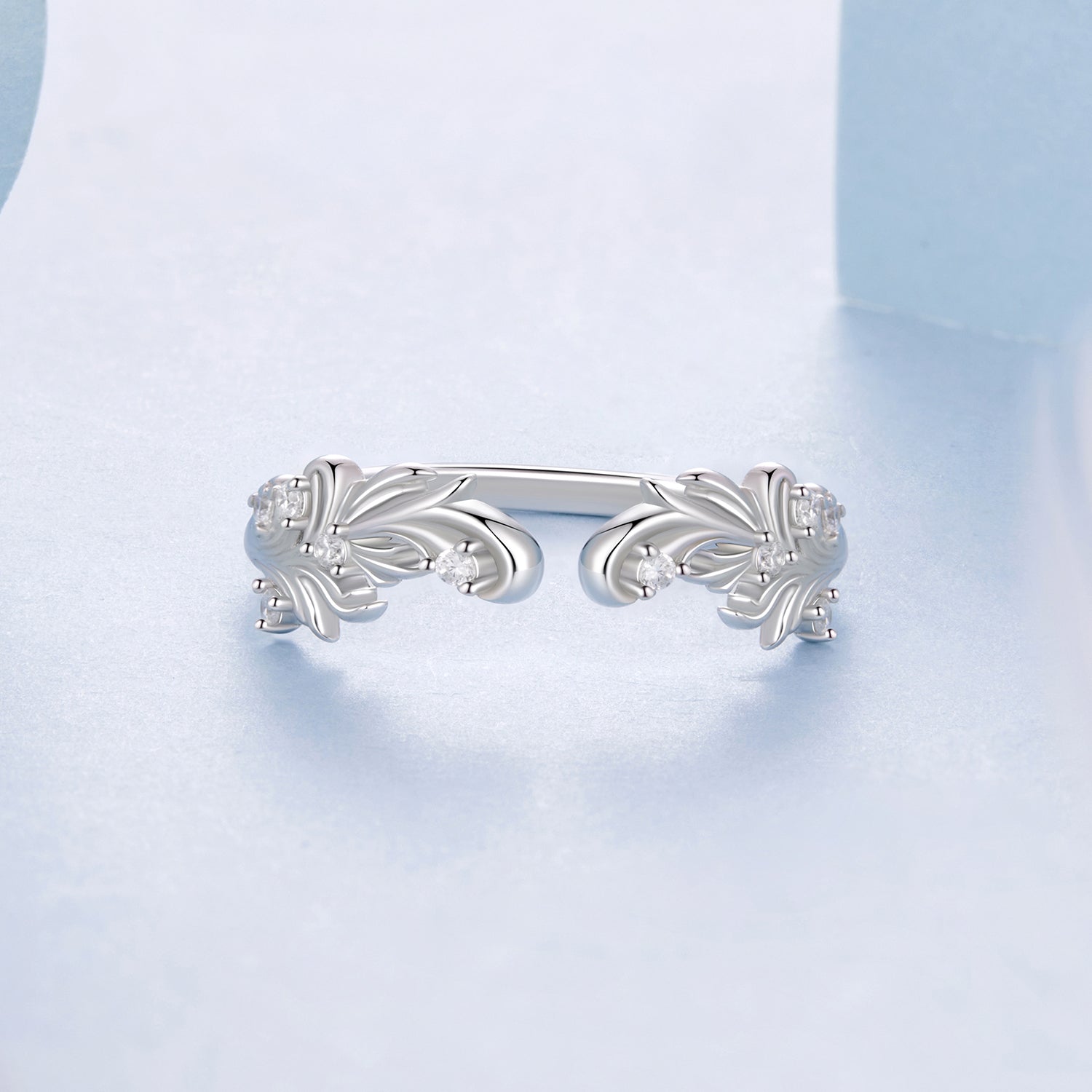 925 Sterling Silver White Gold Plated Ring with Pavé Setting CZ for Women