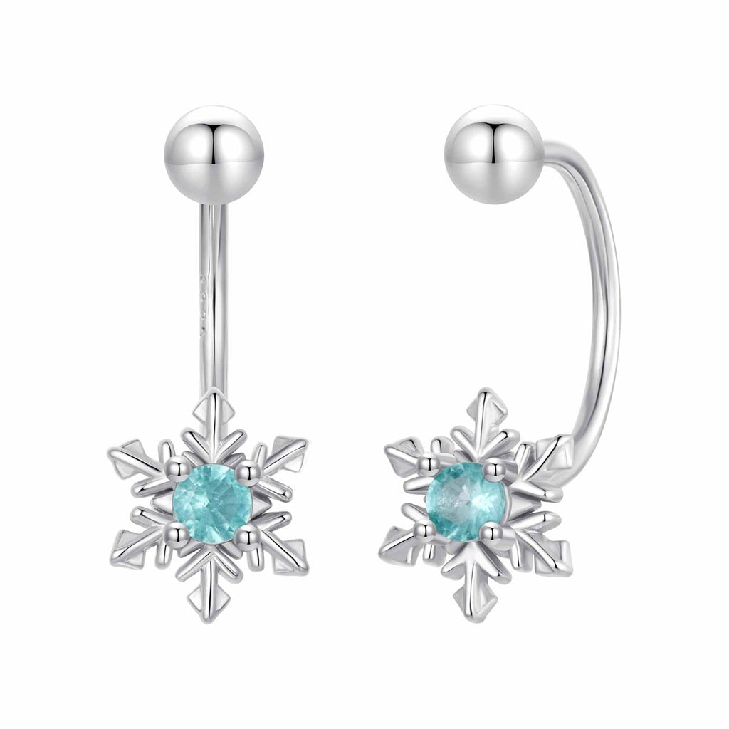 925 Sterling Silver Earrings with Transparent Glass for Women