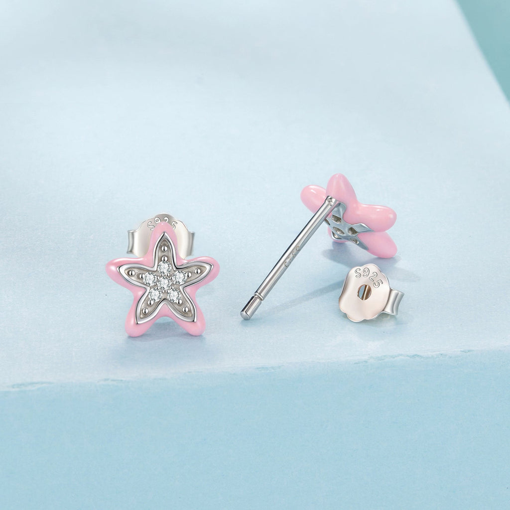 925 Sterling Silver Enamel CZ Earrings for Women