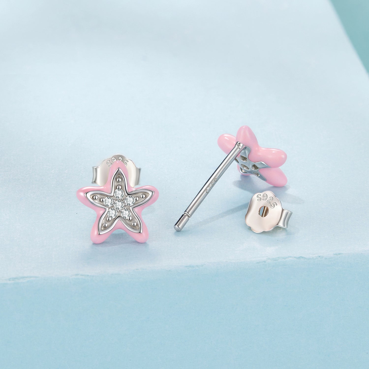 925 Sterling Silver Enamel CZ Earrings for Women
