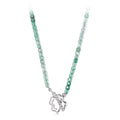 925 Sterling Silver Crystal Necklace with White Gold Plating - 42cm for Women