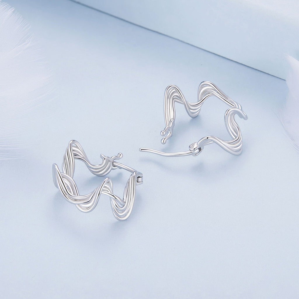 925 Sterling Silver Earrings 18mm x 10mm for Women