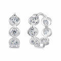 925 Sterling Silver 0.25 Carat Moissanite Hoop Earrings for Women