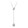 925 Sterling Silver Moissanite Necklace with 3 Stone Sizes for Women