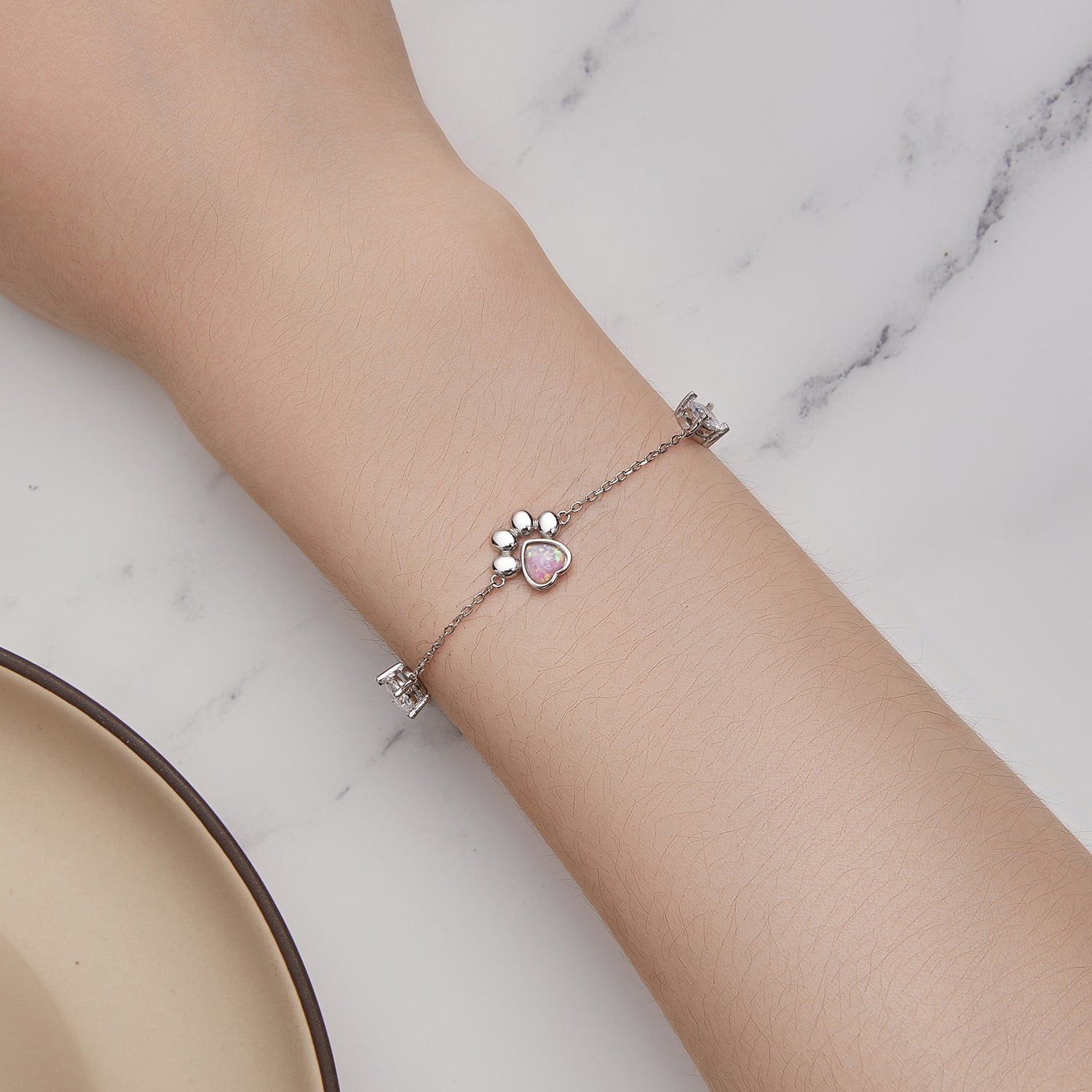 925 Sterling Silver Translucent Opal Bracelets for Women