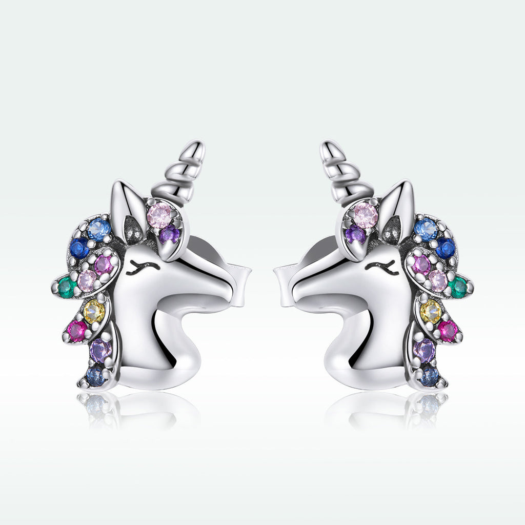 925 Sterling Silver Earrings with Pavé Setting CZ, Oxidized, 1.4x0.9cm for Women