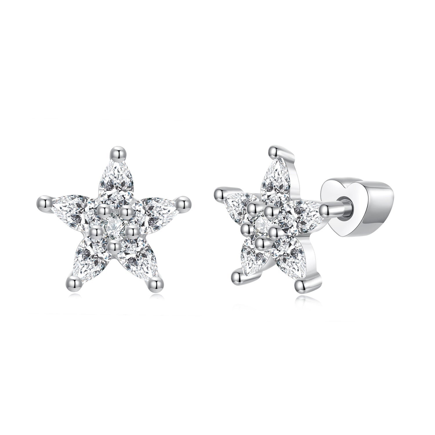 925 Sterling Silver Earrings with Pavé CZ Setting