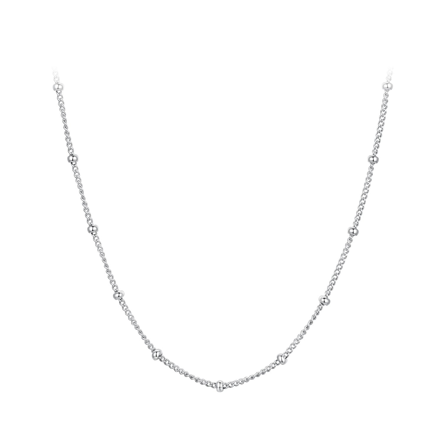 925 Sterling Silver Plated Platinum 45cm Necklace for Women