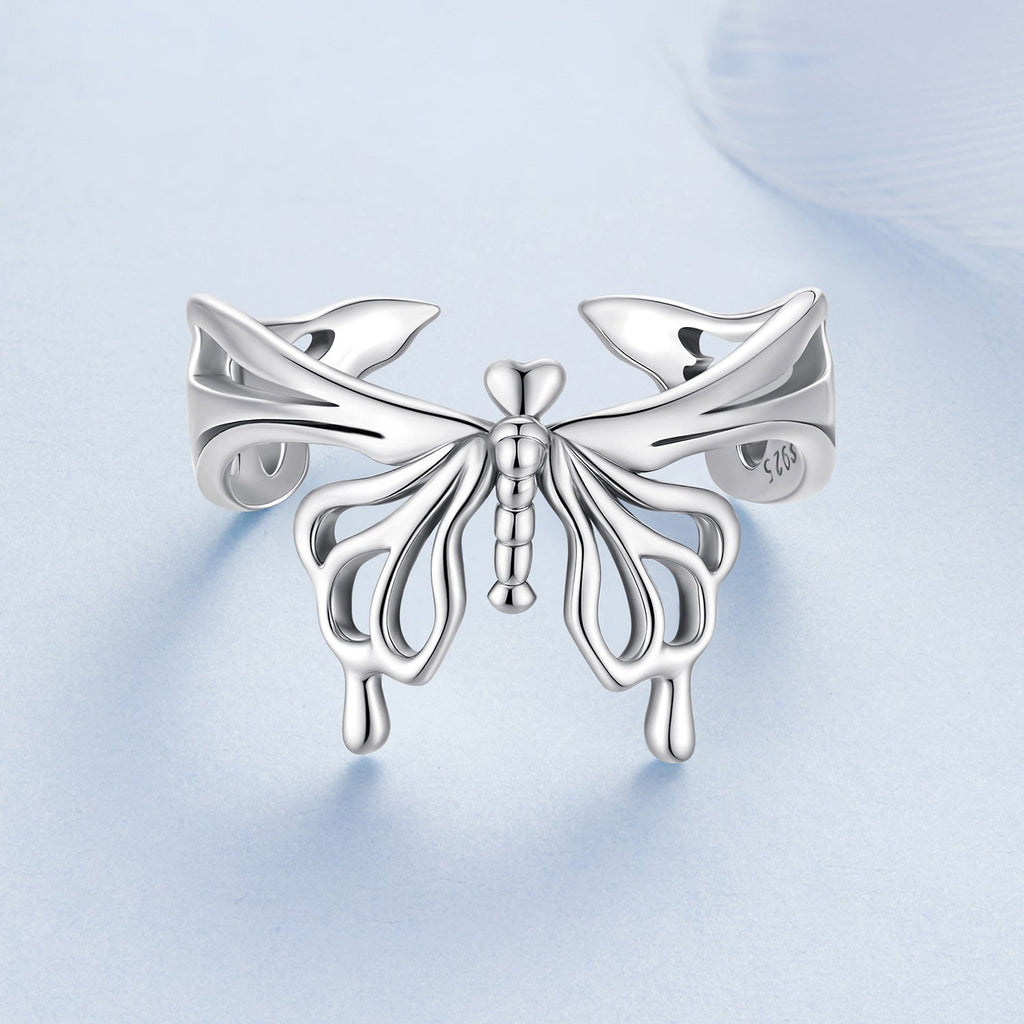 925 Sterling Silver Oxidized Silver 0.2-1.3 cm Adjustable Ring