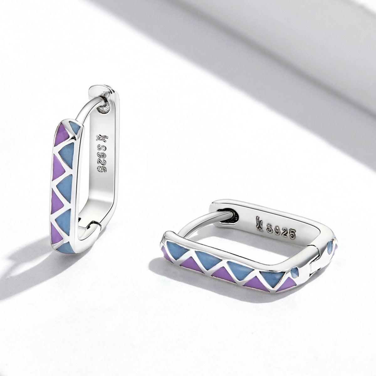 S925 Sterling Silver Enamel Oxidized Earrings for Women