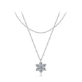 925 Sterling Silver 0.06 Carat & 0.20 Carat Moissanite Necklace with White Gold Plating for Women