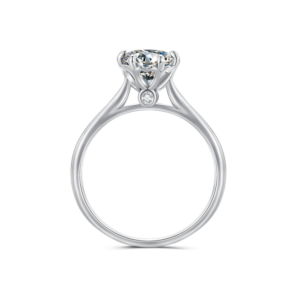 925 Sterling Silver Moissanite 1 Carat Ring Size 6 for Women