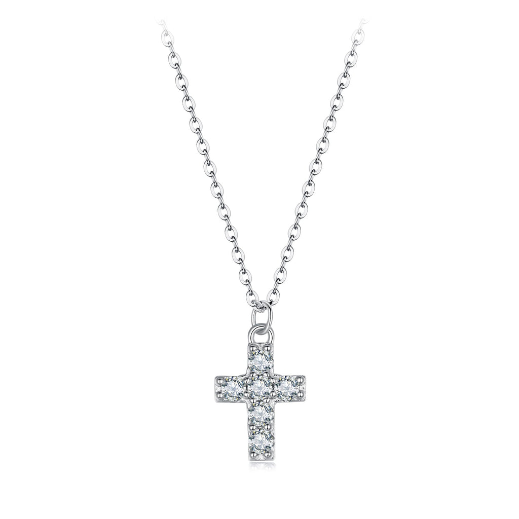925 Sterling Silver Moissanite Pendant Necklace 40+5cm for Women
