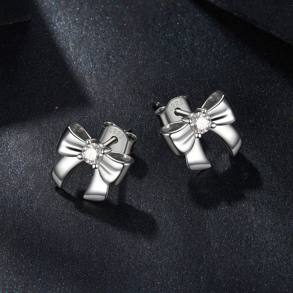 925 Sterling Silver Moissanite Earrings 0.3 cm for Women