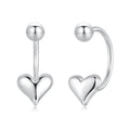 925 Sterling Silver Earrings with White Gold Plating, 1.3x0.58cm for Women