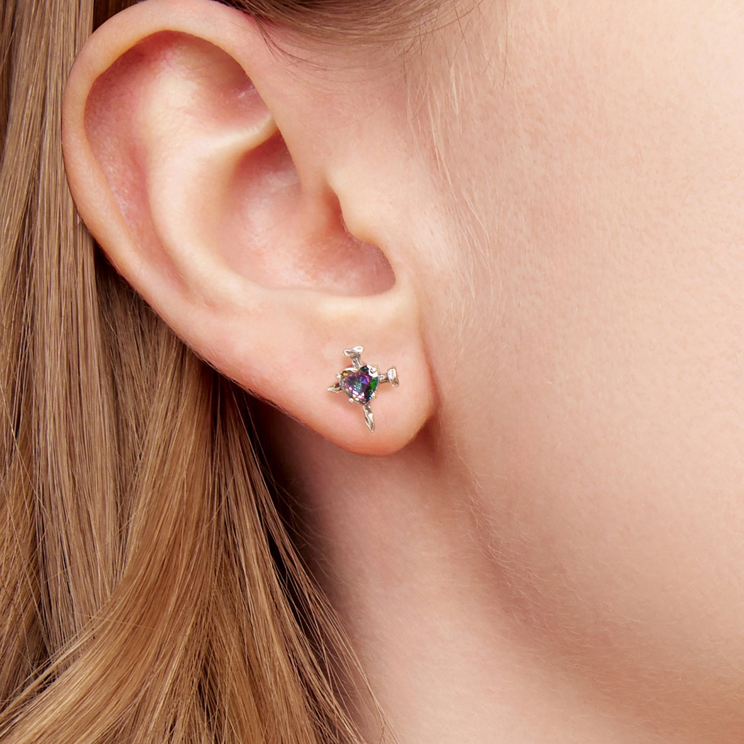 925 Sterling Silver Earrings with Transparent Glass for Women