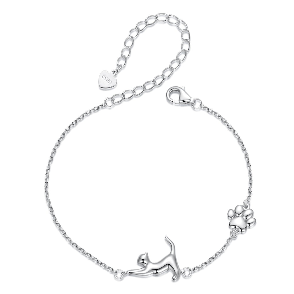 925 Sterling Silver & Plated White Gold Adjustable Bracelet for Women