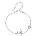 925 Sterling Silver & Plated White Gold Adjustable Bracelet for Women