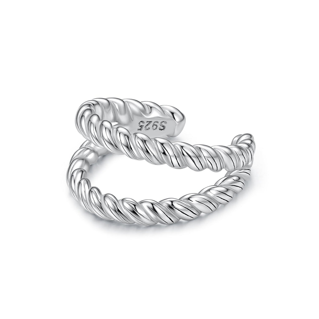 925 Sterling Silver White Gold Plated Hoop Earrings 0.7x1.3cm for Women