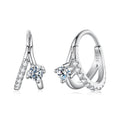 925 Sterling Silver Moissanite 0.3ct Earrings Size 1.2*0.6cm for Women