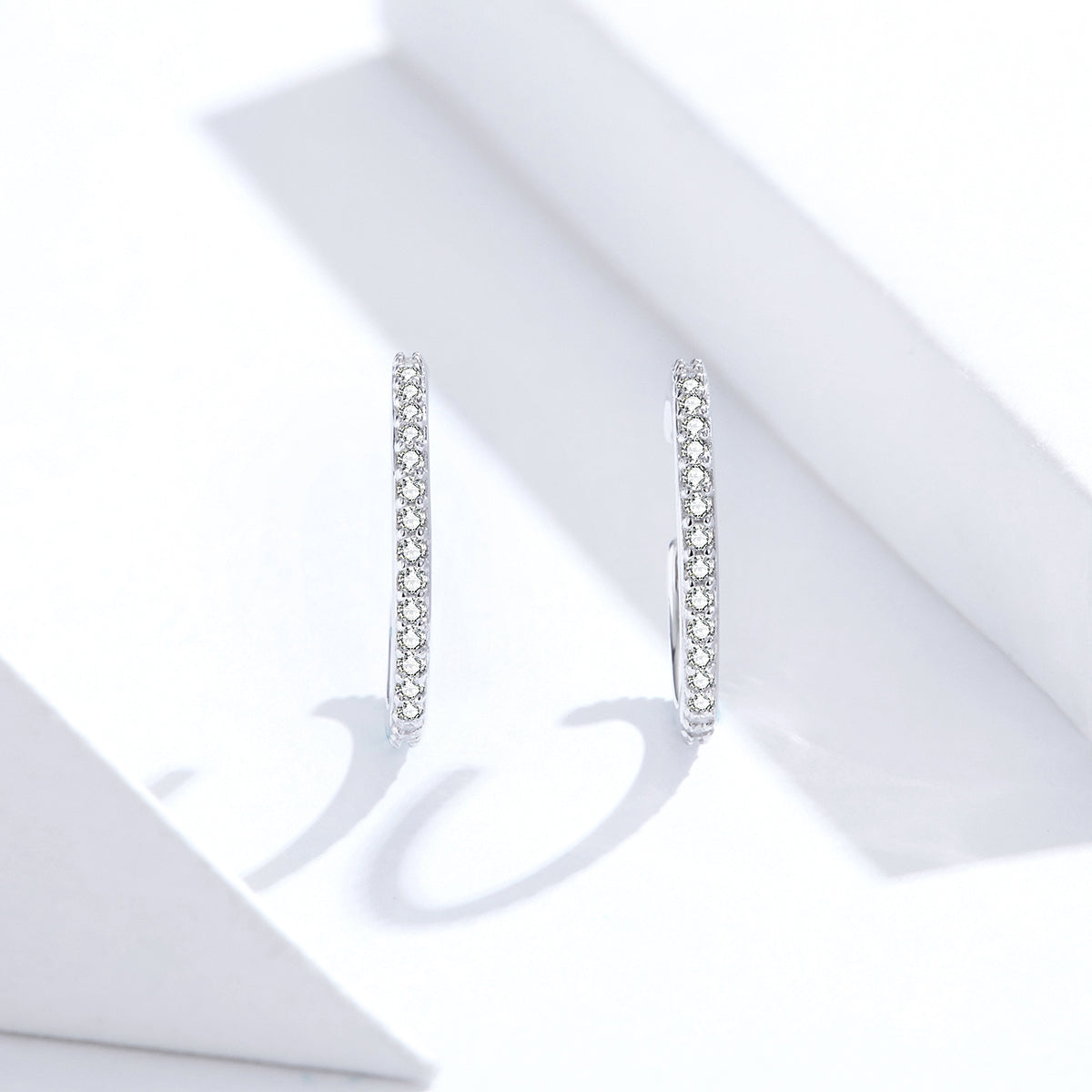 925 Sterling Silver Earrings with Pavé Set CZ