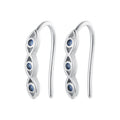 925 Sterling Silver CZ Pavé Earrings 13*2mm for Women