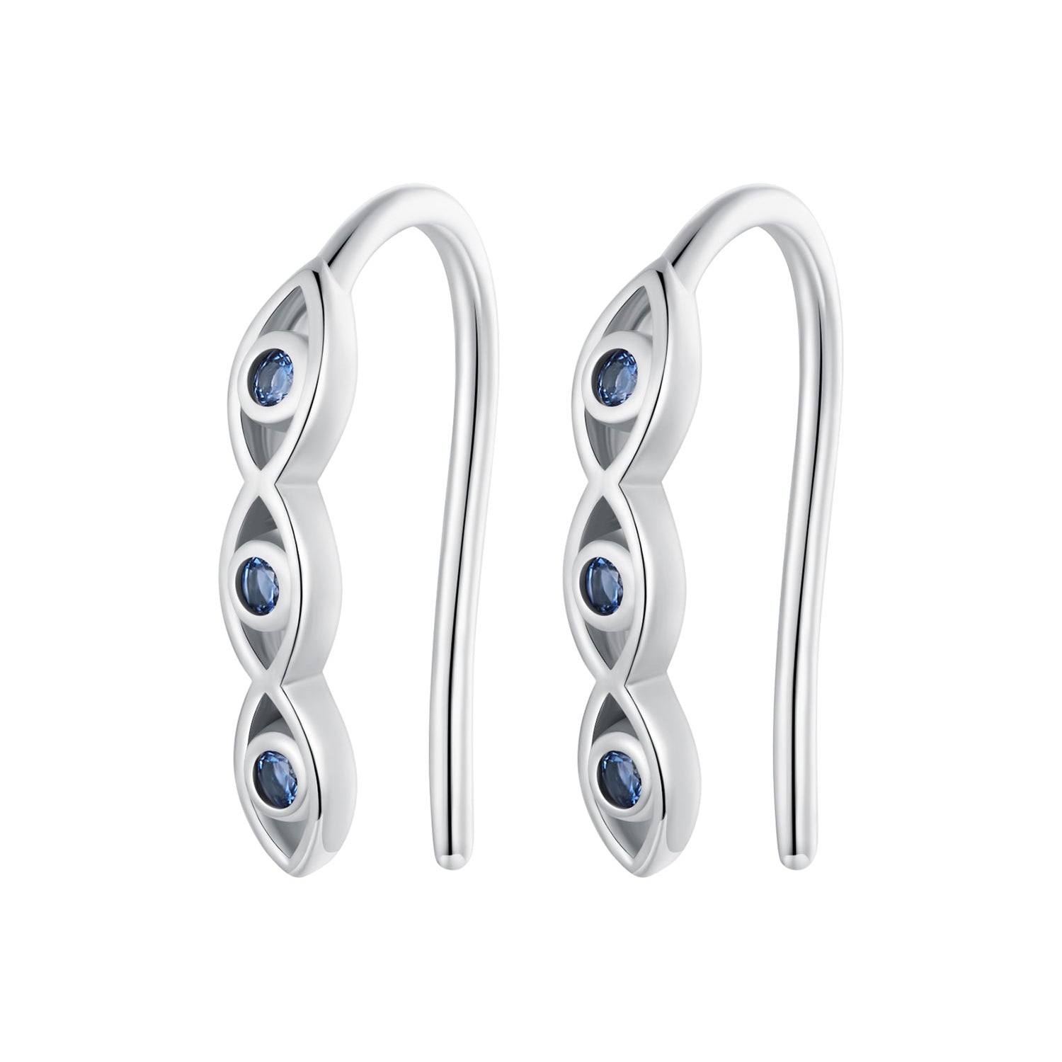 925 Sterling Silver CZ Pavé Earrings 13*2mm for Women