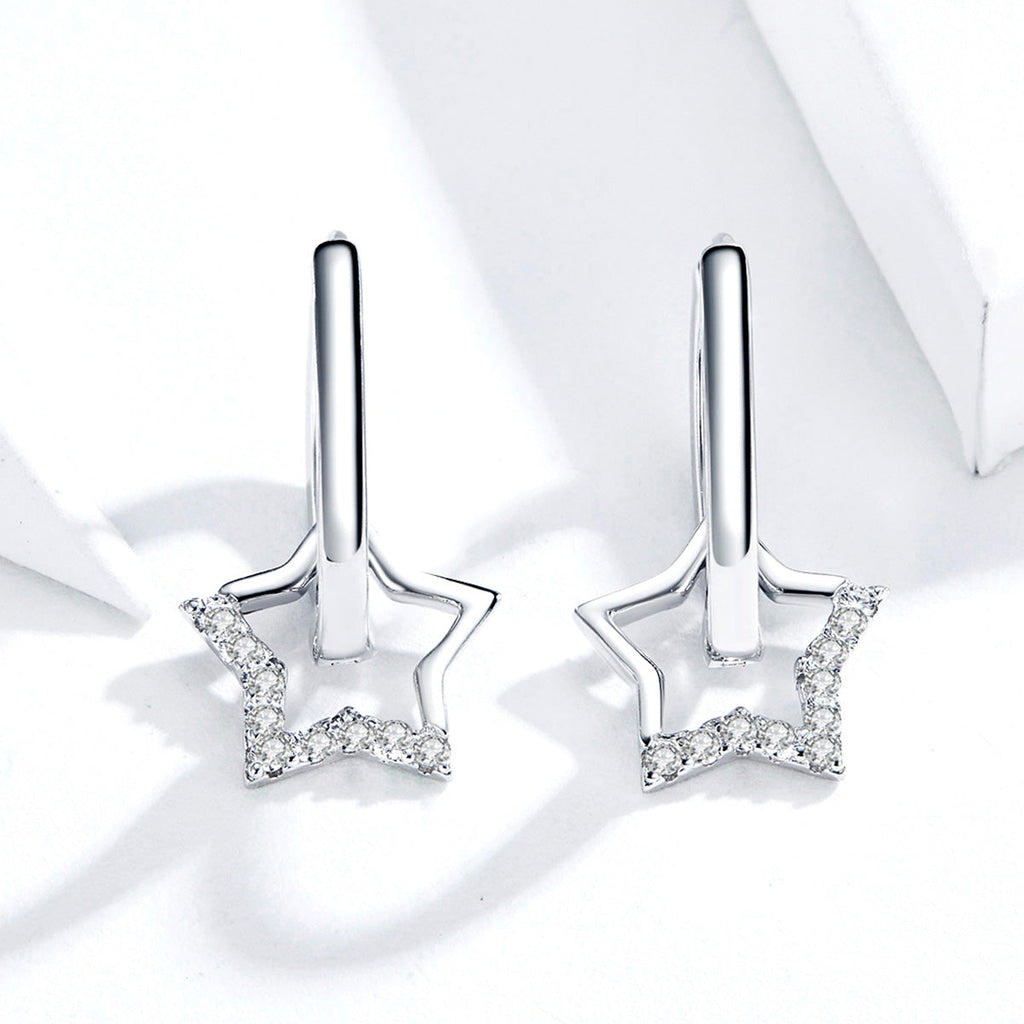 S925 Sterling Silver Plated Platinum CZ Earrings for Women