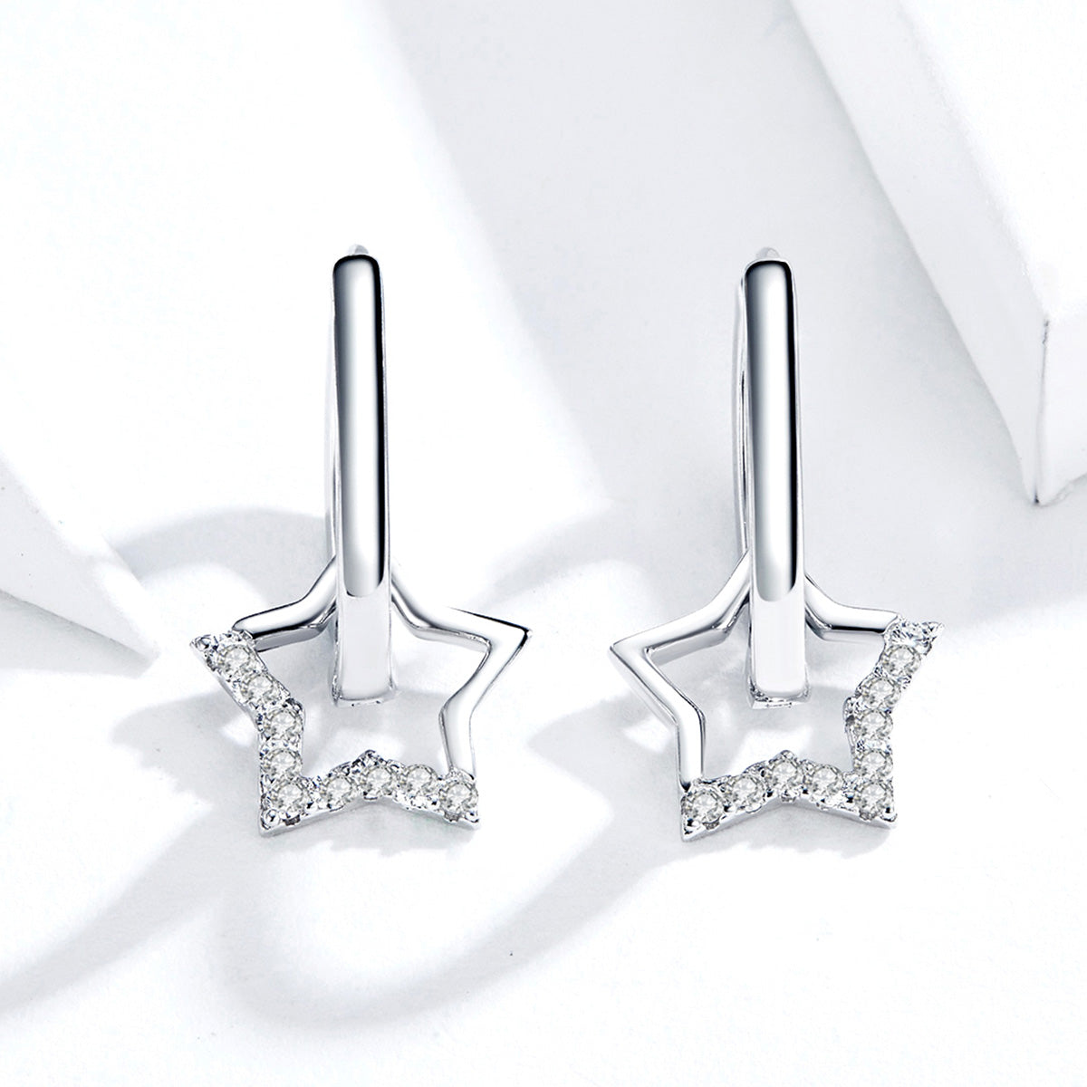 S925 Sterling Silver Plated Platinum CZ Earrings for Women