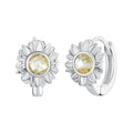 925 Sterling Silver Earrings with Transparent Glass, 12x9mm Size for Women