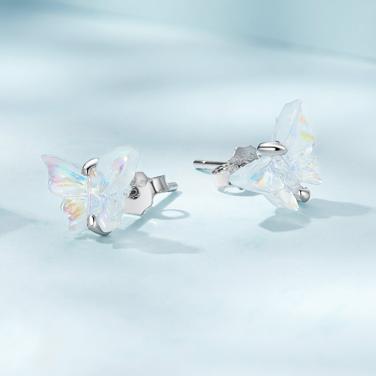 925 Sterling Silver Earrings with Resin and Oxidized Silver for Women