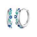 925 Sterling Silver Earrings with Pavé Setting and White Gold Plating for Women