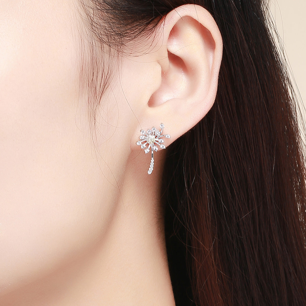 925 Sterling Silver Jewelry Set with Pavé Setting CZ, 2.0*1.4cm