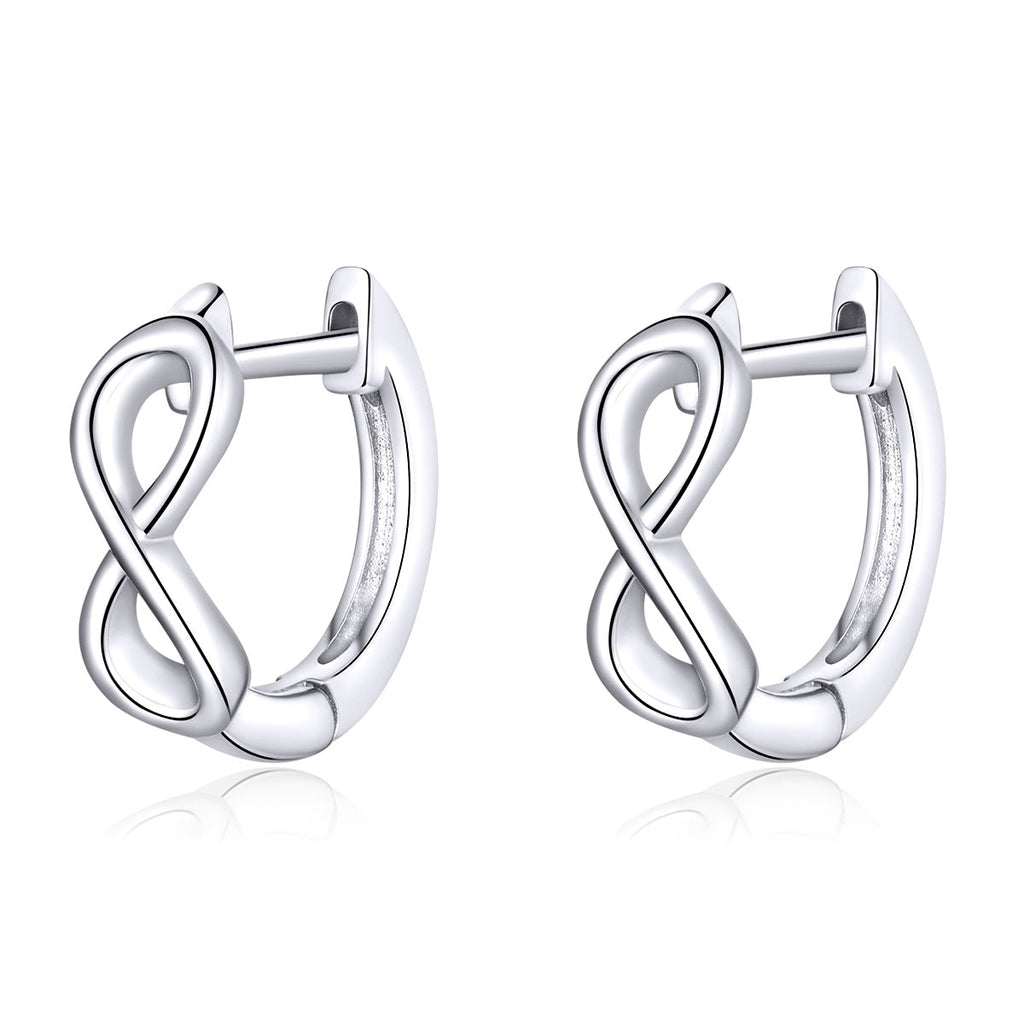 925 Sterling Silver Earrings - 1.2*0.4cm, Platinum Plated for Women
