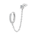 S925 Sterling Silver 3mm Pavé Setting CZ Earrings for Women