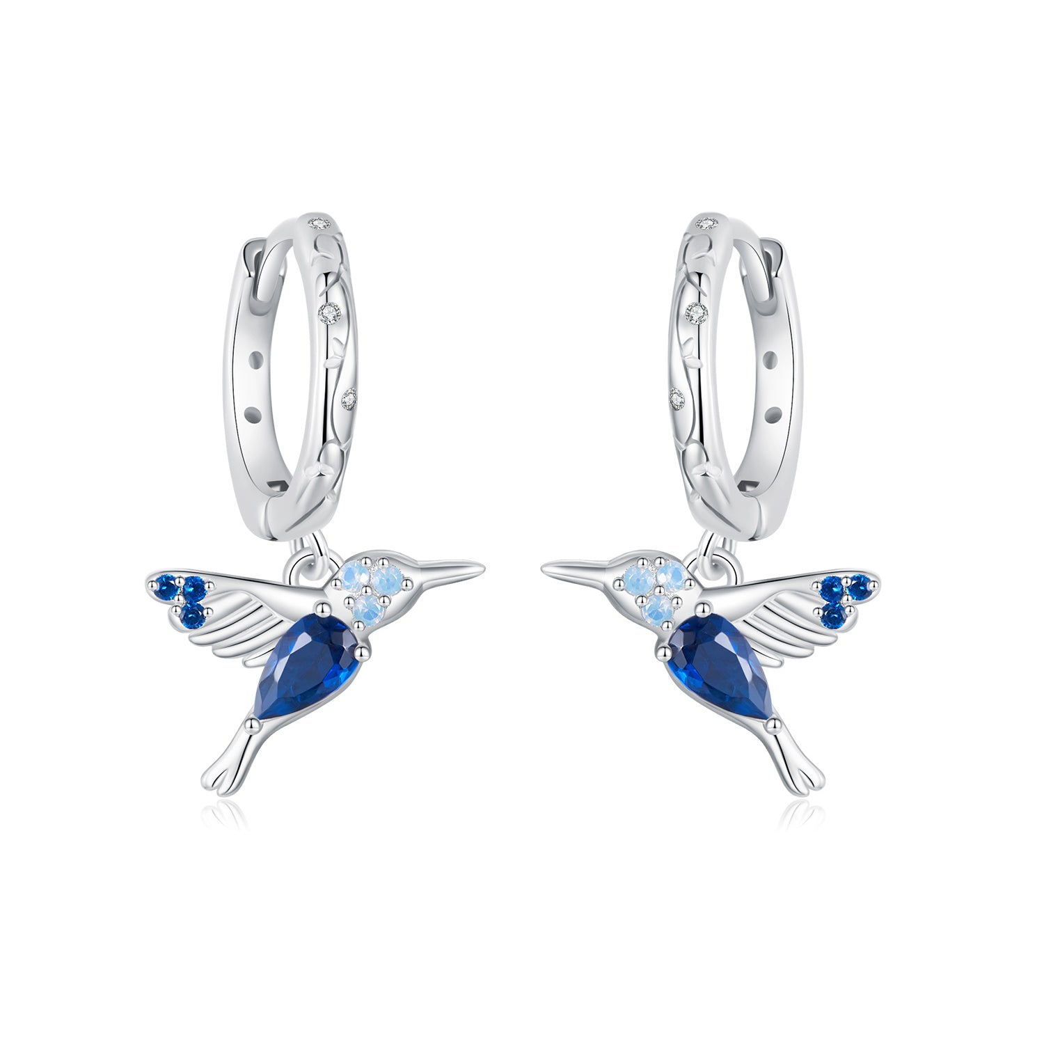925 Sterling Silver Opal Nanometer Stone Earrings, White Gold Plated, 23*13mm for Women