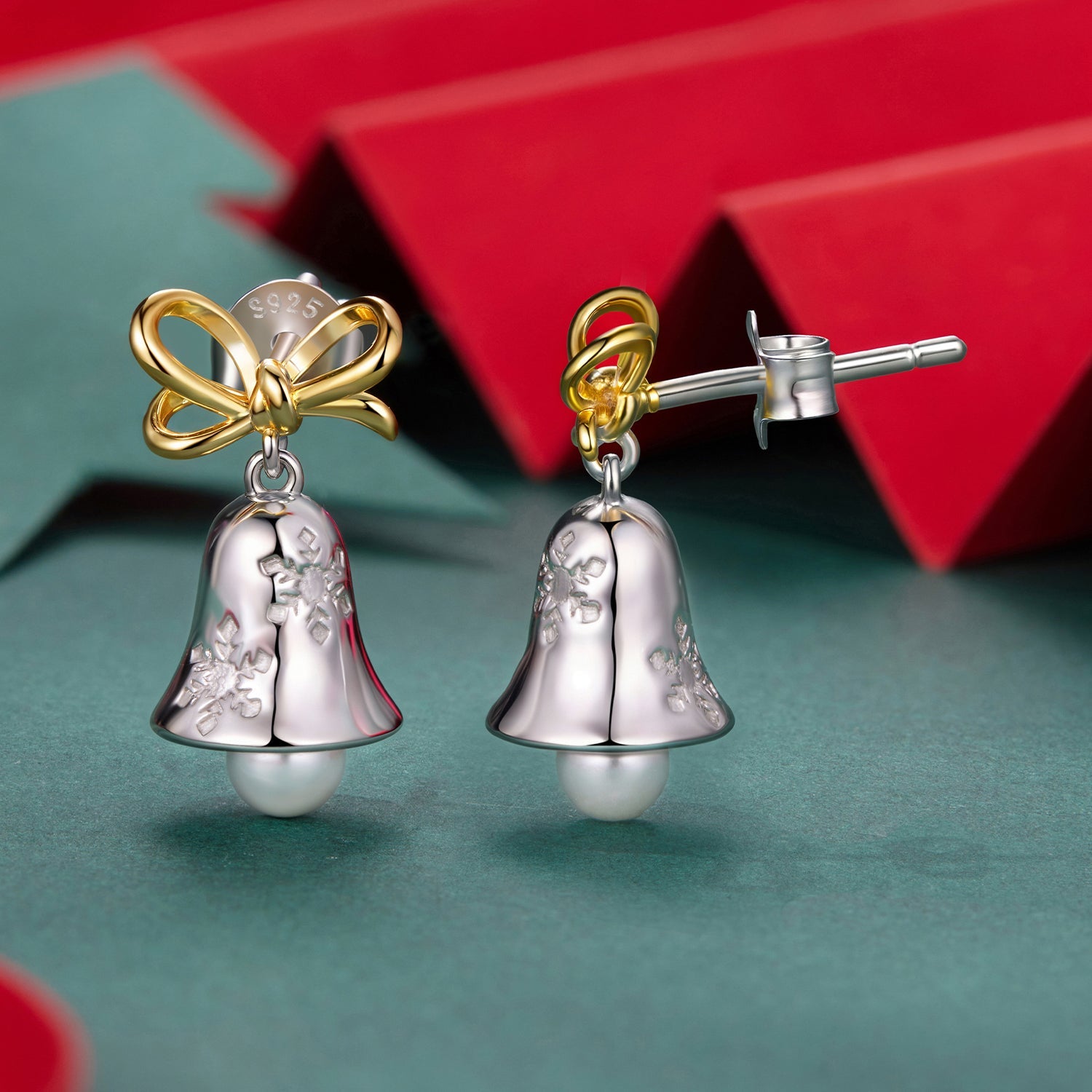 925 Sterling Silver Earrings with Synthetic Pearl, 1.7*0.9cm for Women