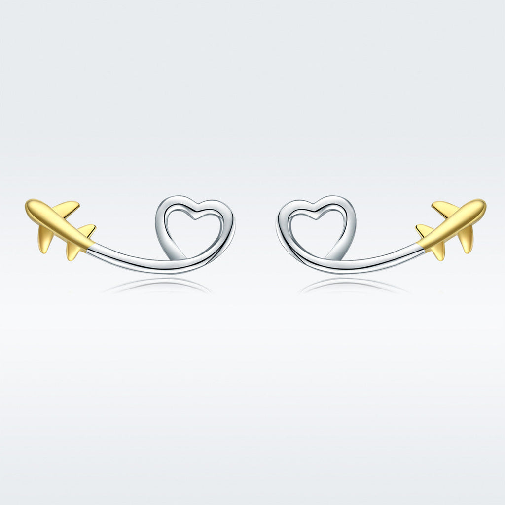 925 Sterling Silver Earrings, 0.6cm, Plated Gold, Plated Platinum for Women