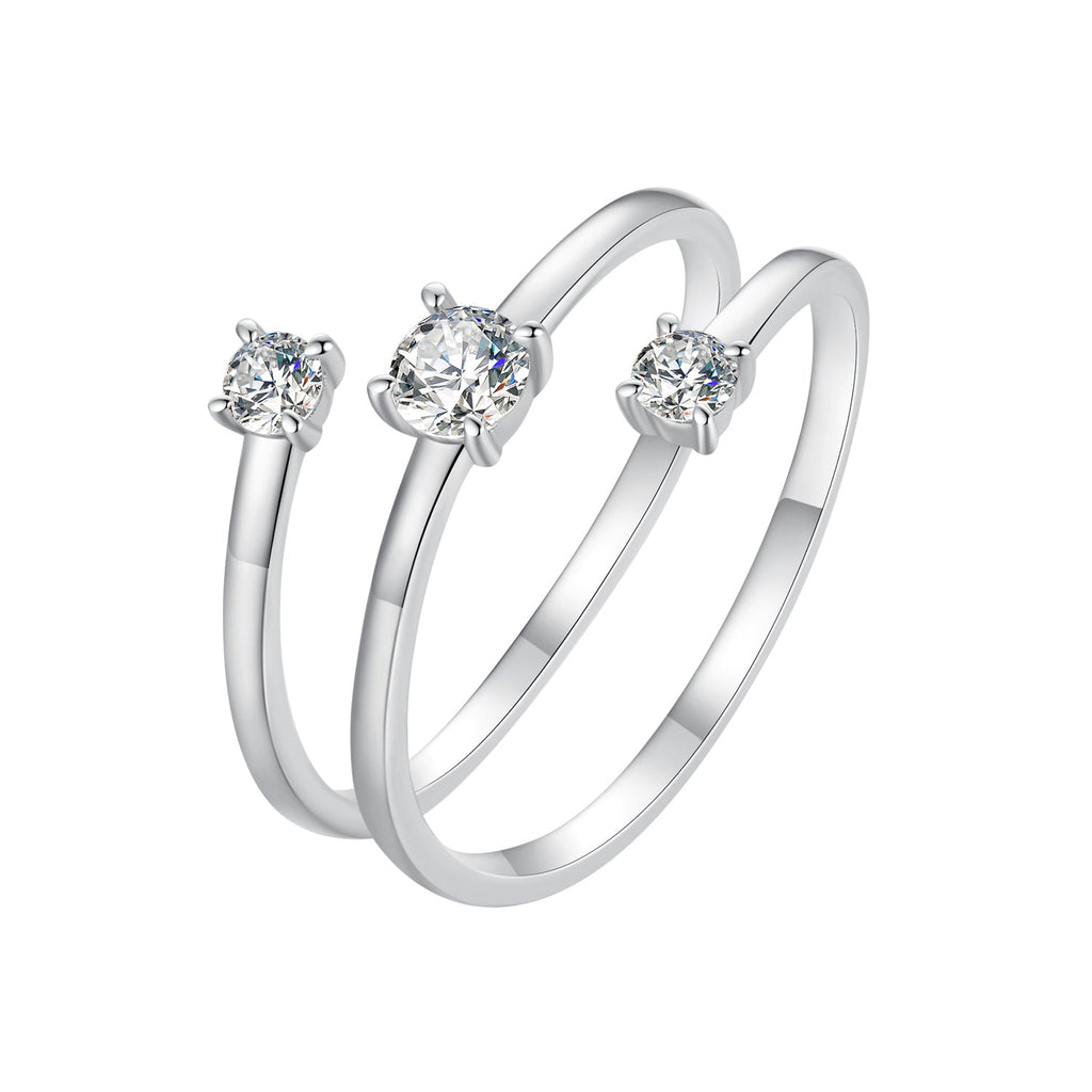 925 Sterling Silver 3mm Moissanite Ring for Women