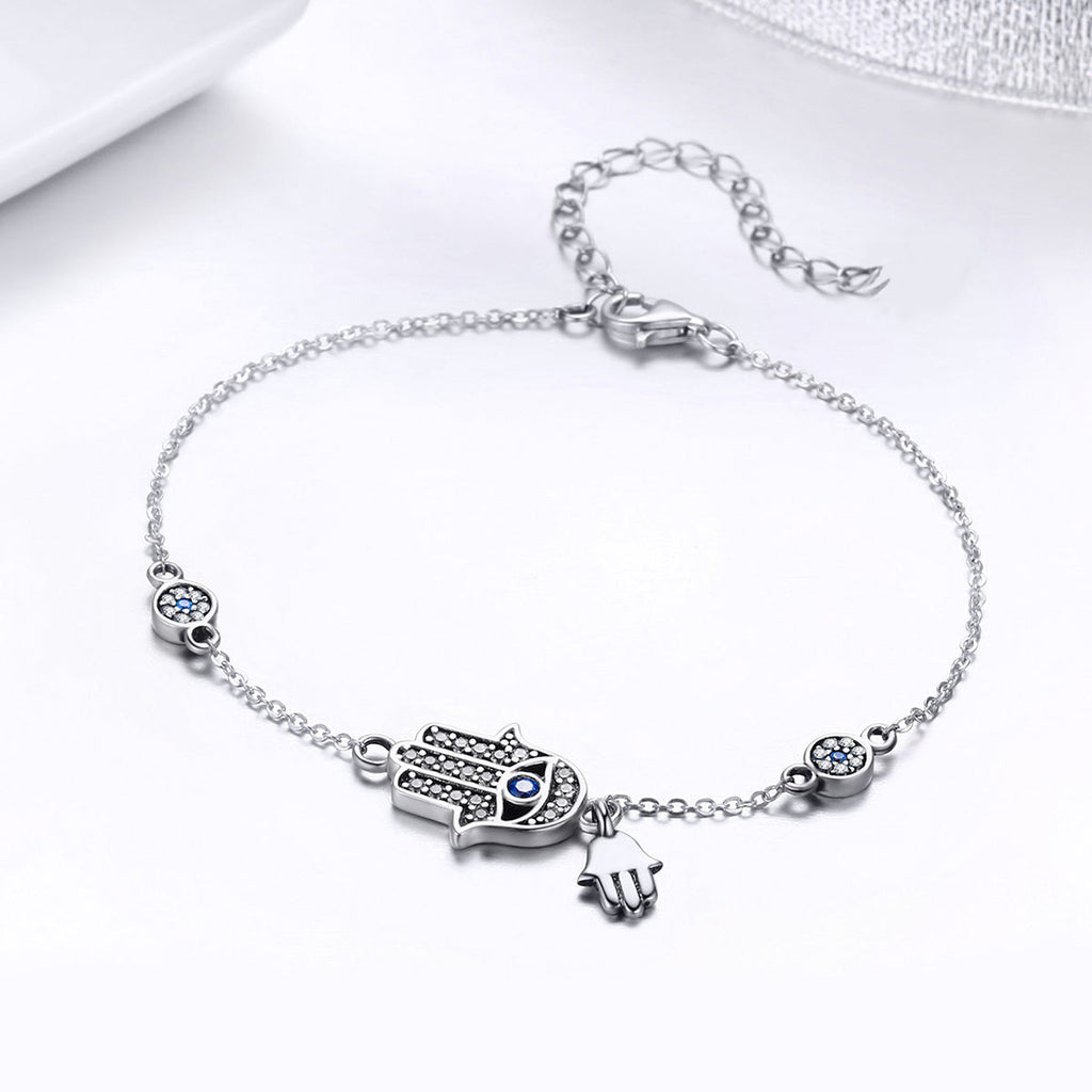 925 Sterling Silver Bracelet 21cm Long with 1.0*1.7cm Charms for Women