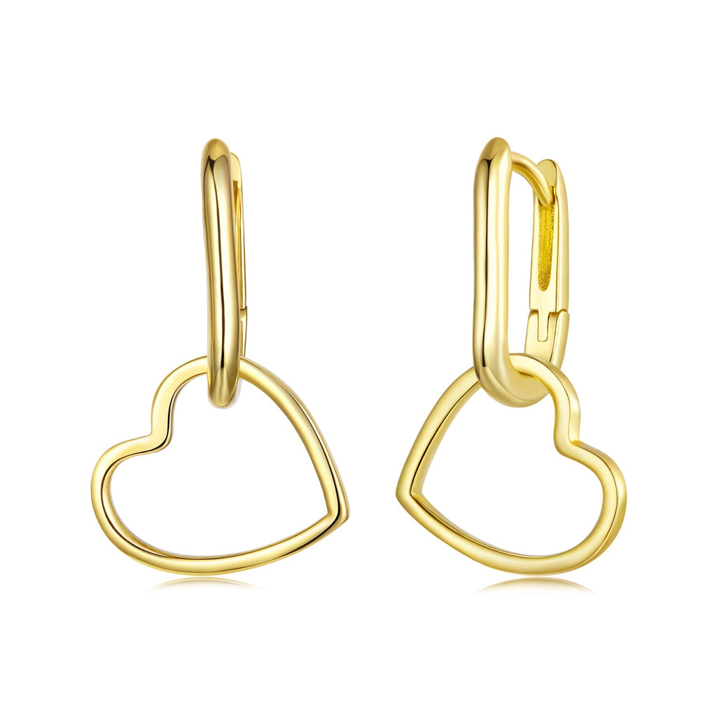 925 Sterling Silver Earrings with Love Pendant for Women