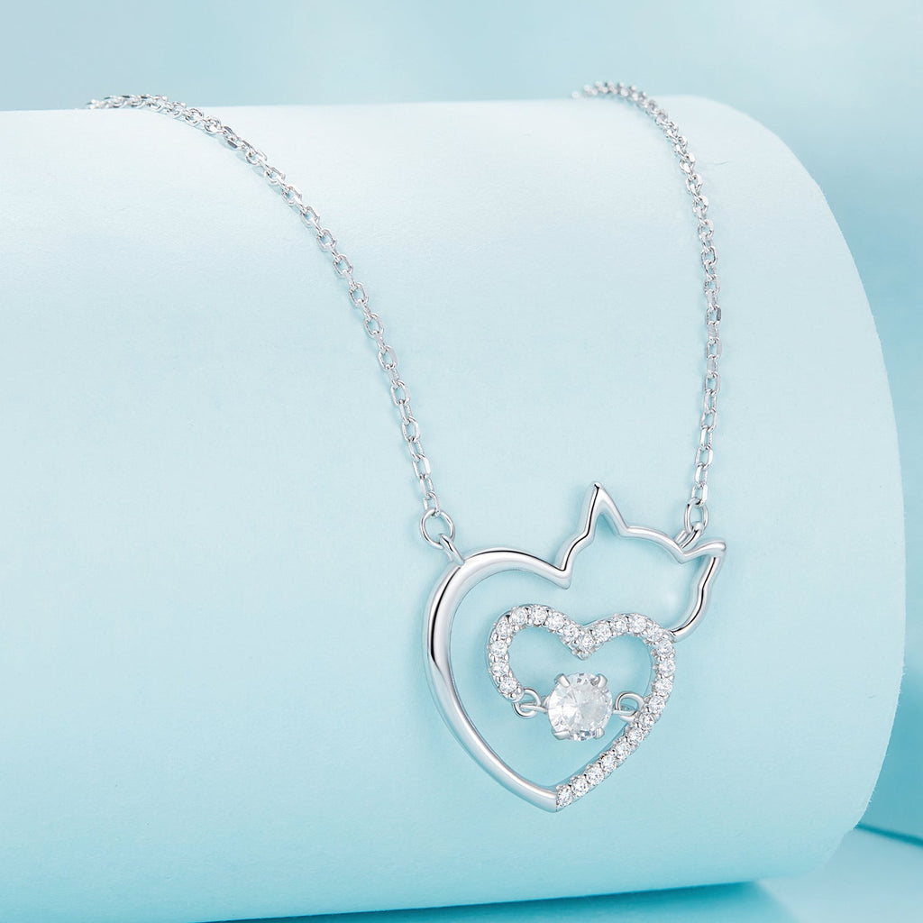 925 Sterling Silver Necklace with 19*18mm Pavé Setting CZ Pendant