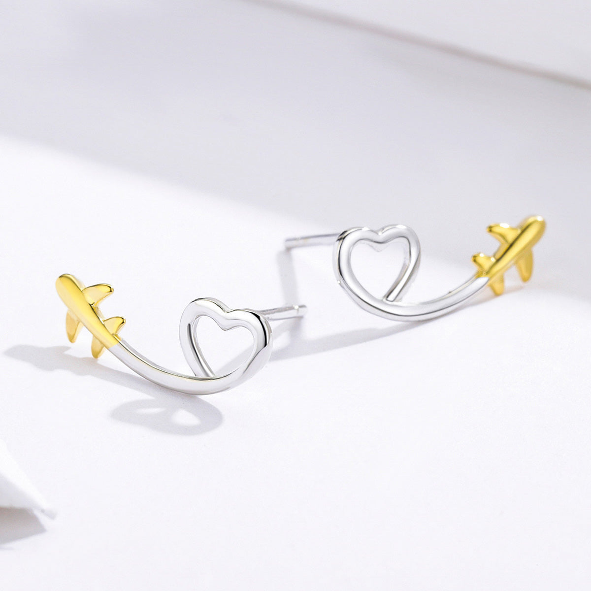 925 Sterling Silver Earrings, 0.6cm, Plated Gold, Plated Platinum for Women