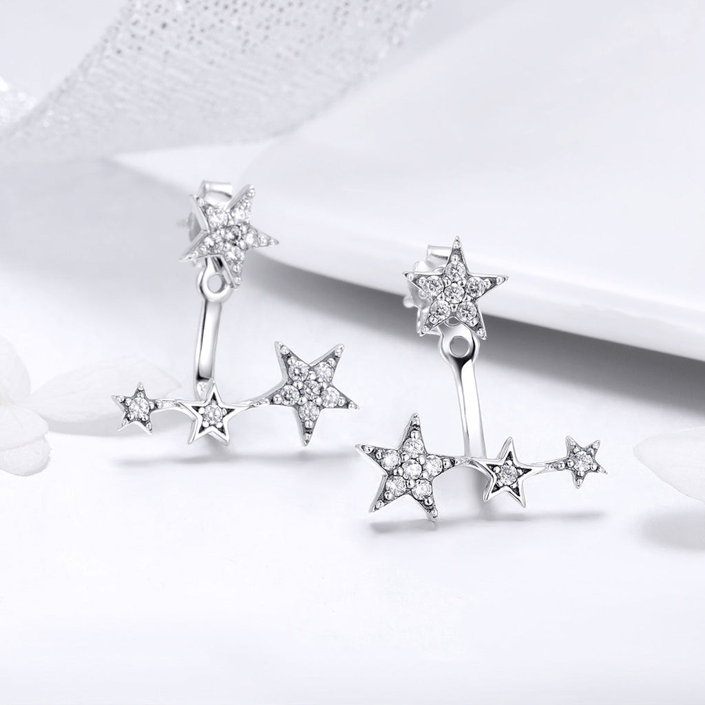 925 Sterling Silver Pavé Setting Earrings for Women