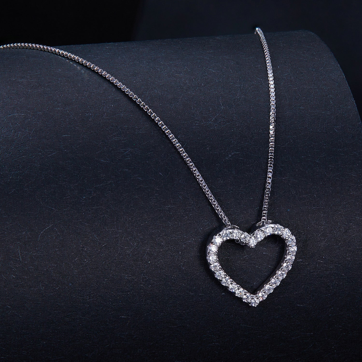 S925 Sterling Silver Necklace with Moissanite, 400mm + 50mm, Platinum Plated, Women